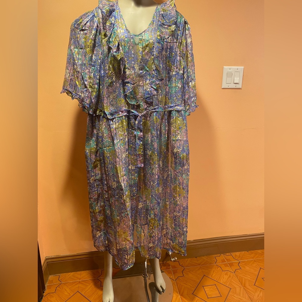 Handmade Tailored and Hand Sewn Dress, XXL, Multicolored